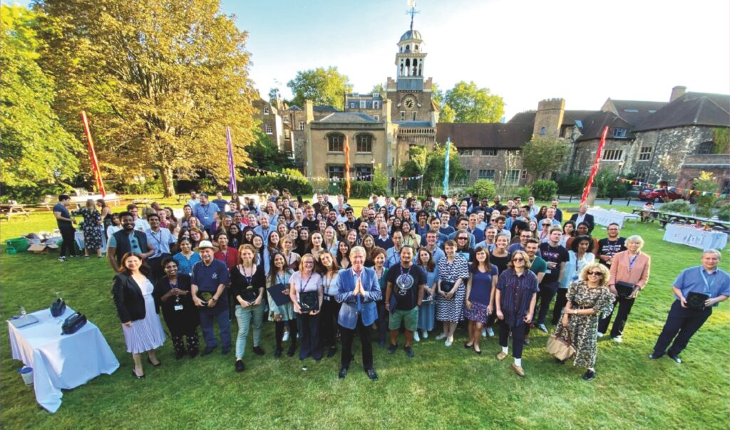 Barts Cancer Institute staff and students on The Green, Charterhouse Square, at our Welcome Back event, September 2021.