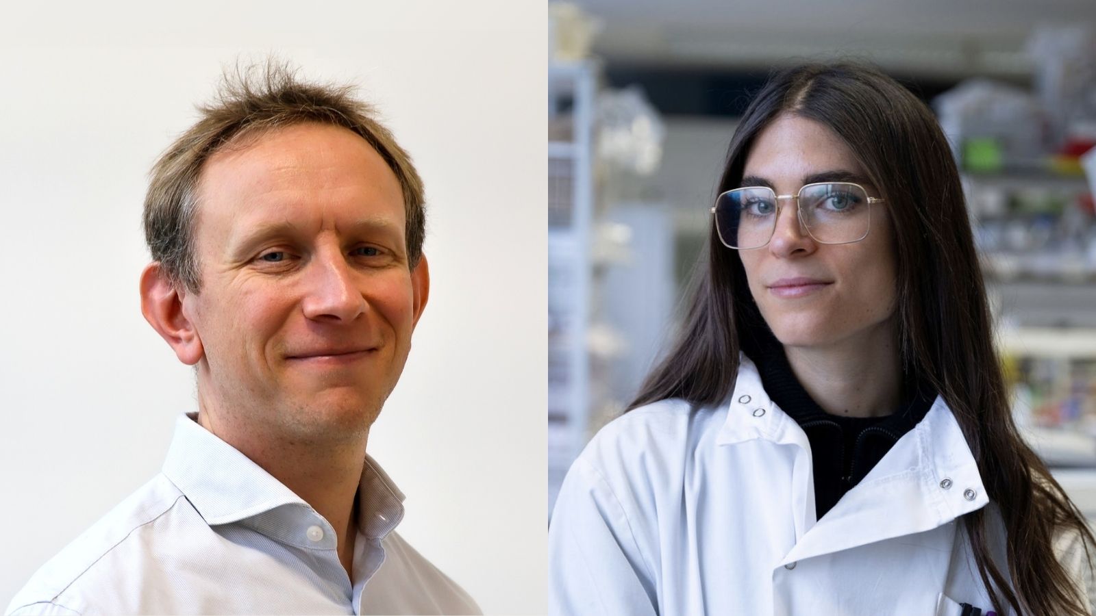 Dr Oliver Pearce, senior author and group leader, and Ludovica Tarantola, co-first author and PhD student.